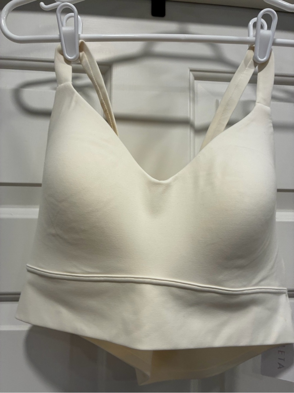 Athleta Cream Longline Seamless Bralette
